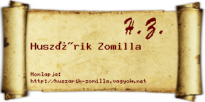 Huszárik Zomilla névjegykártya